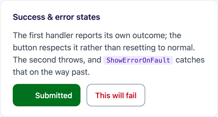 Success state on Blazor