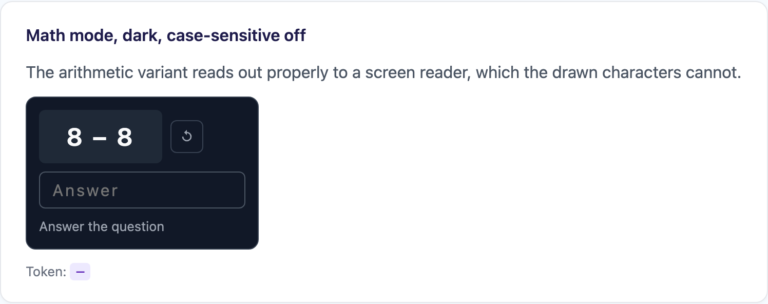 The math variant rendered dark with case sensitivity off