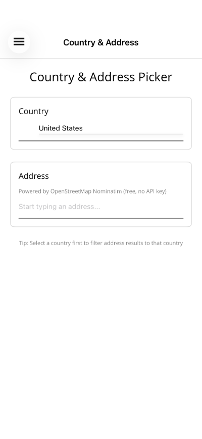 CountryPicker on Blazor with a country selected