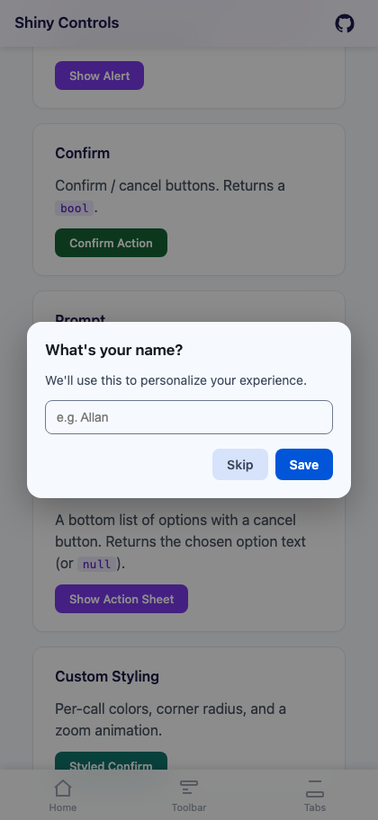 Prompt on Blazor