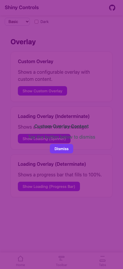 Custom overlay on Blazor