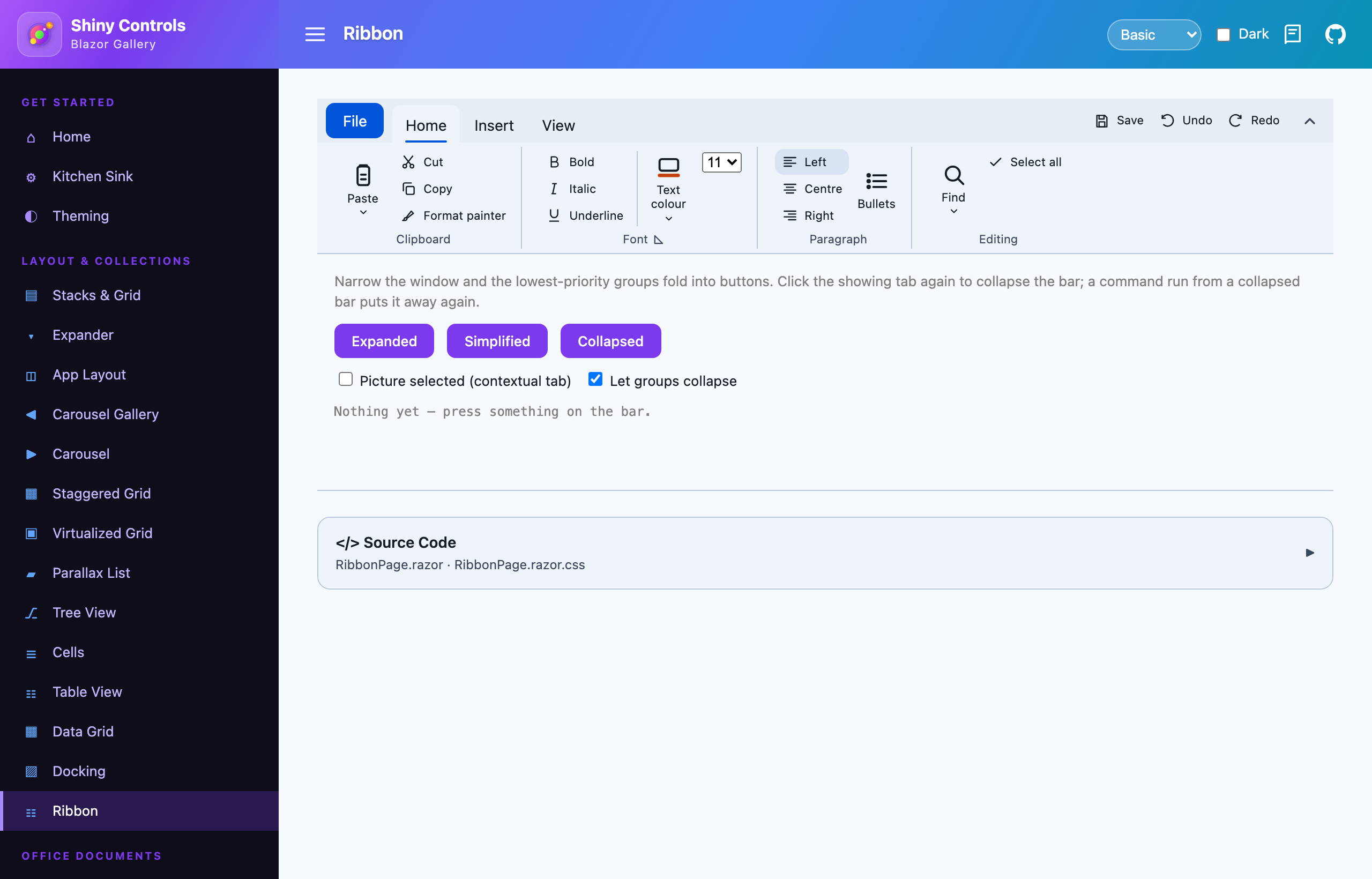 The Home tab with Clipboard, Font, Paragraph and Editing groups
