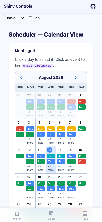 Calendar view on Blazor