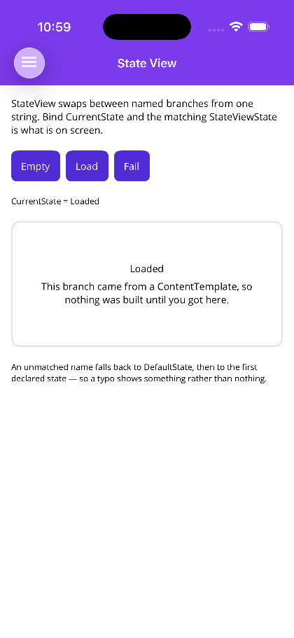 The Loaded branch, built only once it was reached
