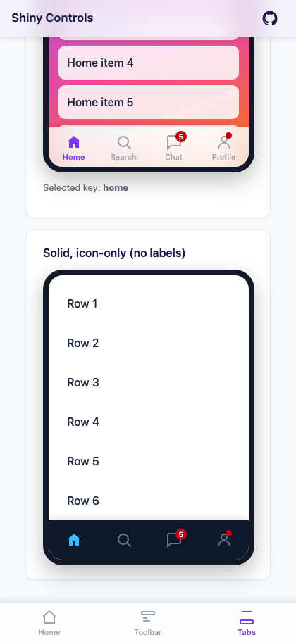 Icon-only tab bar on Blazor