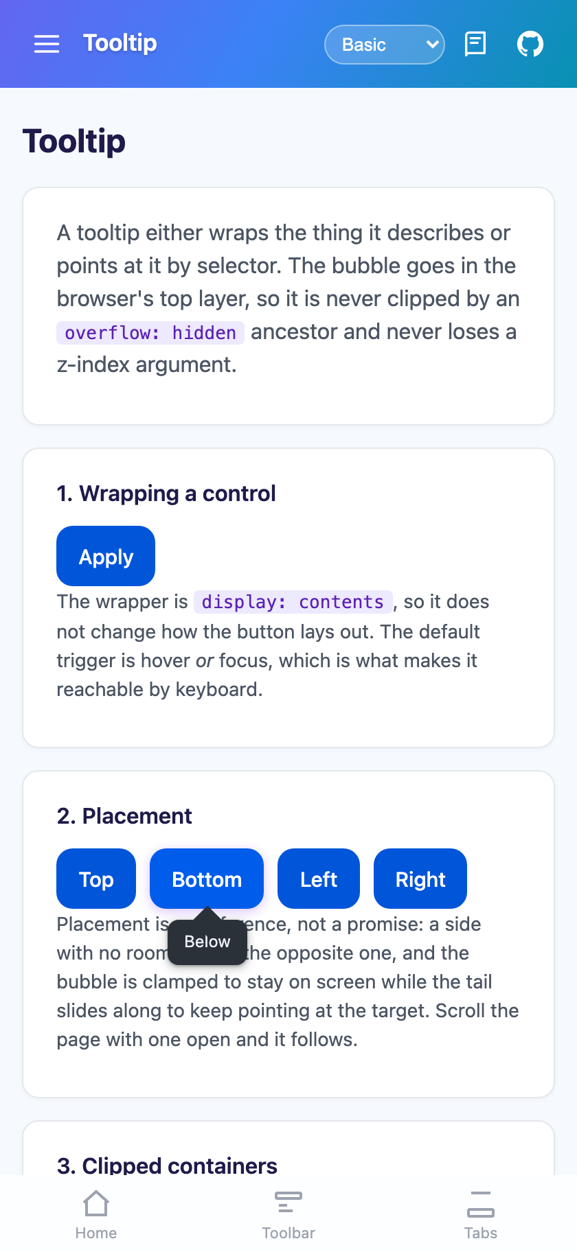 Bottom placement on Blazor