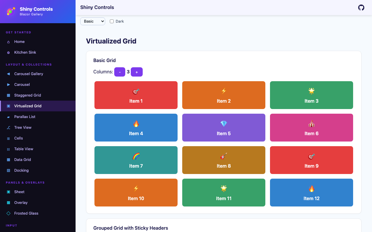 Flat grid on Blazor